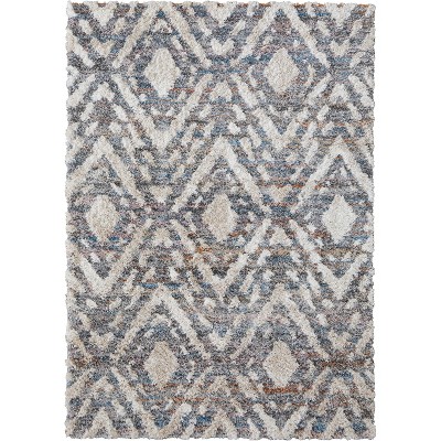 Mynka Transitional Diamond Ivory/Gray/Taupe Area Rug