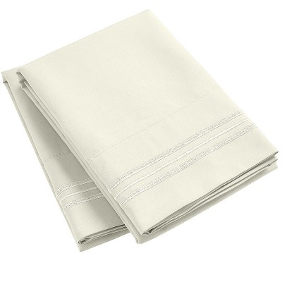 Golden Ivory Hypoallergenic Embroidered Microfiber Pillowcase Set