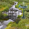 VINGLI Metal Garden Bridge, Arch Bridge with Patterned Guardrails, Decorative Iron Foot Bridge for Pond, Yard, 4ft - 2 of 4