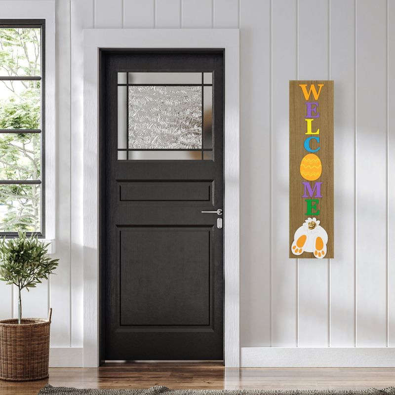 Northlight 39.25" Welcome Wooden Easter Bunny Porch Board Sign Decoration, 2 of 7