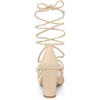 Allegra K Women's Open Toe Knots Strap Lace Up Chunky Heels Sandals - 3 of 4