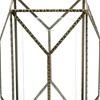 HomeRoots 12" Gold Distressed Geometric Iron And Glass Floor Hurricane Candle Holder - 4 of 4
