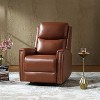 Hilario Fall 30.31''Wide Genuine Leather Swivel Rocker Recliner  Deal of the day | ARTFUL LIVING DESIGN - 3 of 4