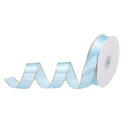 Unique Bargains Double Face Wide Satin Ribbon with Gold Edges for Wedding Bouquet