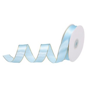 Unique Bargains Double Face Wide Satin Ribbon with Gold Edges for Wedding Bouquet - 1 of 4