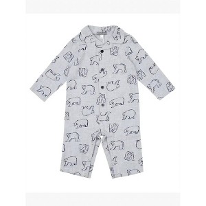 Boy's Kids' Bear Flannel Romper - Petit Confection - 1 of 2