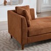 GDFStudio Carter Modern Chenille Upholstered Double-Sided 77.95'' Chaise Lounge with Rubberwood Legs and Throw Pillows - 4 of 4