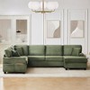 ModernLuxe Upholstered L-shaped Sofa Sectional Sofa with Movable Ottoman & Side Storage Pockets, Black/Gray/Green - 2 of 4
