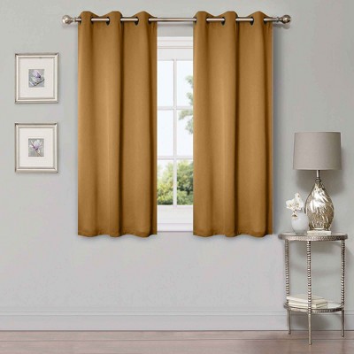 Classic Modern Solid Room Darkening Semi-Blackout Curtains, Grommets, Set of 2 by Blue Nile Mills