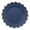 50 Pack Navy Blue Plastic Plates for Party, 9 Inch Disposable for Party Supplies, Wedding, Gold Foil Scalloped Edges - 4 of 4