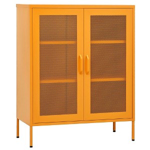 vidaXL Storage Cabinet Mustard Yellow Steel 31.5x13.8x40.0 in - Mustard Yellow - 1 of 4