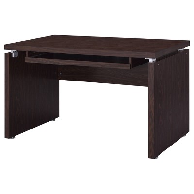 Transitional Medium Oak Home Office Desk with Keyboard Tray