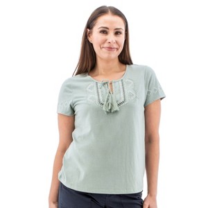 Aventura Clothing Women's Katera Short Sleeve Split Neck Blouse - 1 of 4