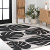 JONATHAN Y Allison Classic Beach Stripe and Monstera Leaf Indoor/Outdoor Area Rug - 2 of 4