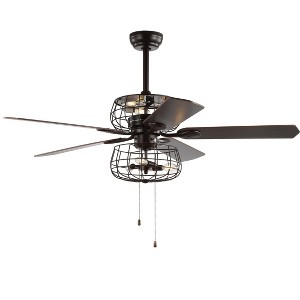 Erving 6 Light 52" Ceiling Fan - CLF1003 - Brown - Safavieh - 1 of 4