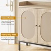 Rattan Shoe Cabinet with 3 Doors, Freestanding Shoe Organizer with Large Storage Space, 8-Tier Shoe Cabinet - 4 of 4