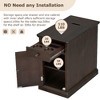 Lyngins Lift-Top Side Table with Power Strip with 3 Outlets, Vintage Nightstand with Drawer, Cup Holders, End Table for Living Room, Small Table - 4 of 4