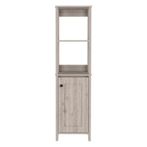 TiramisuBest Arctic Linen Cabinet, With Four Shelves, Single Door Cabinet,Beige - 1 of 4