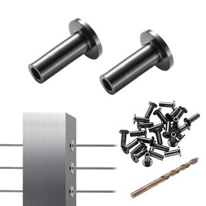 VEVOR 101 Pack T316 Stainless Steel Protector Sleeves for 1/8" Wire Rope Cable Railing, DIY Balustrade T316 Marine Grade, Black - 1 of 4