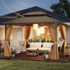 Costway 12 X 10/12 X 12 FT Hardtop Gazebo with  Netting Heavy-Duty Double-Roof Galvanized Metal Top - 4 of 4
