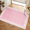 Scalloped Pattern Rugs for Living Room Bedroom Soft Non Slip Low Pile Throw Carpet Washable Foldable Area Rug - 3 of 4