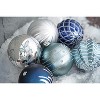 Aoibox 16 Piece Navy Blue and Silver Shatterproof Christmas Ornaments Set 3.15 Inch Plastic Ball Tree Decorations for Holiday Decor - 4 of 4
