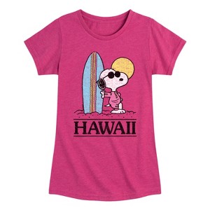 Girls' - Peanuts - Hawaii Fitted Short Sleeve Graphic T-Shirt - 1 of 4