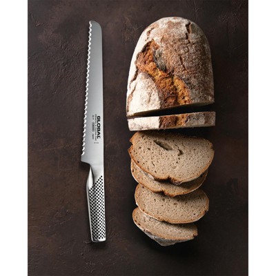 Global 8 1/2 inch Serrated Bread Knife - Lightweight Japanese Stainless Steel, Razor-Sharp Edge, Made in Japan, G-9 - Thumbnail 5