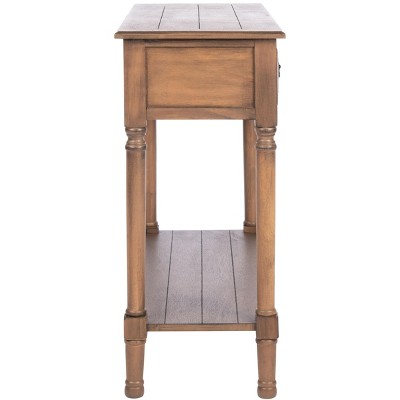 Primrose Warm Brown Wood & Metal Console Table with Storage