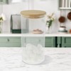 Unique Bargains with Bamboo Lid Decorative Jars Wood Color Clear 1 Pc - 2 of 4