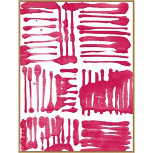 32" x 42" Custom Red Stripes II by Jodi Fuchs Framed Canvas Wall Art Print - Amanti Art: Modern Lithograph, Polystyrene Frame - 1 of 4