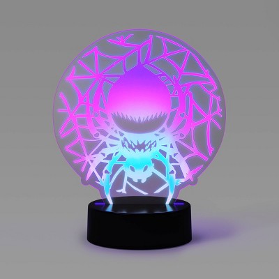 Lit Acrylic Spider and Web Figurine - Hyde and EEK! Boutique™ Neon Blue
