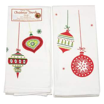 Decorative Towel Vintage Shiny Ornaments Set/2 Christmas Brite Retro 100% Vl9483s 24.0 Inch Vintage Shiny Ornaments Set/2 Christmas Brite Retro 100%