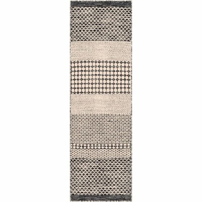 Style Selections 2 x 6 Graphite Grey Indoor Border Machine Washable Runner  Rug in the Rugs department at