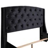 Summit Wingback Tufted Upholstered Bed with Nailhead in Black - 3 of 4