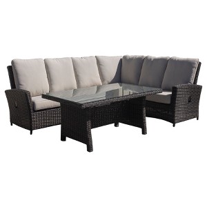 Courtyard Casual Cheshire 5 pc Chow Dining Recline Sectional Set with Extra Armless Middle - 1 of 4