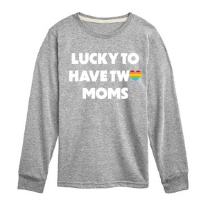 Boys' - Instant Message - Lucky Two Moms Long Sleeve Graphic T-Shirt - 1 of 4