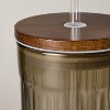 21oz Fluted Glass Tumbler with Wood Lid - Hearth & Hand™ with Magnolia - 4 of 4