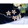 Anna-Kaci Women's Gold Tone Necklace and Earring Set with Peach Crystal Teardrop Accents, Adjustable Chain, Elegant and Sparkling Design - Peacock - 3 of 4