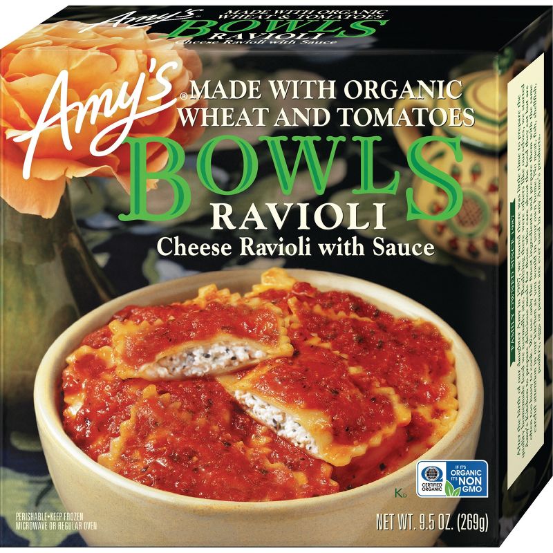 Amy&#39;s Frozen Cheese Ravioli with Sauce Bowl - 9.5oz, 1 of 6