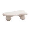 CAVINAS Coffee Tables for Living Room 39.37" Modern Cloud Shaped Coffee Table Curved Profile Design Coffee Table with Cylindrical Legs - 2 of 4
