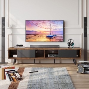 Bestier 70 inch Mid Century Modern TV Stand,Low Profile TV Console for 75 inch TV in Living Room - 1 of 4