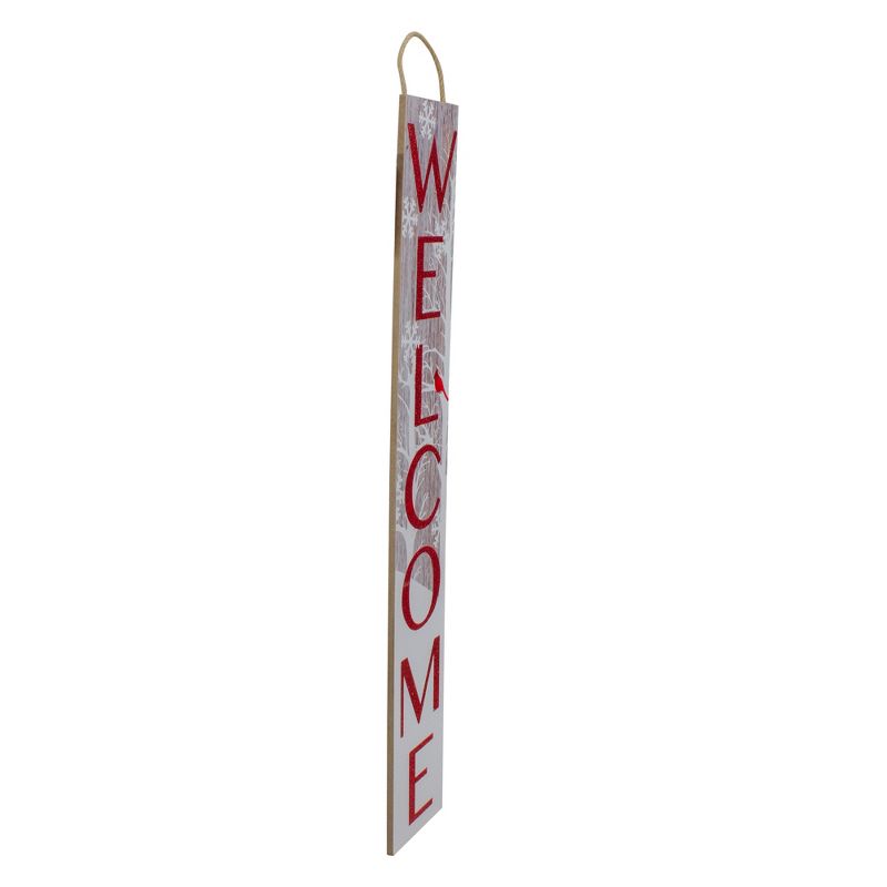 Northlight Red and White Cardinal 'Welcome' Christmas Wall Decor, 2 of 3
