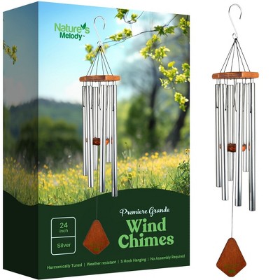 Nature's Melody Premiere Grande Wind Chimes - 6-Tube E Pentatonic Scale Outdoor Windchime