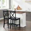 Crosley 42" Bartlett Wood Top Kitchen Island with X-Back Stools White/Black: Farmhouse Style, Adjustable Shelves - 4 of 4