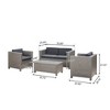 Christopher Knight Home Jenny  Outdoor 8 Piece Wicker Chat Set with Water-Resistant Cushions - 3 of 4
