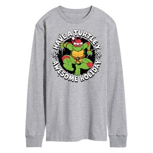 Men's - Teenage Mutant Ninja Turtles - Have A Turtley Awesome Holiday Long Sleeve Graphic T-Shirt - 1 of 4
