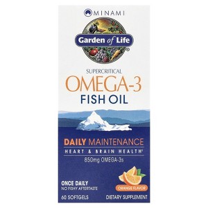 Minami Nutrition Garden of Life®, Supercritical Omega-3 Fish Oil, Orange, 60 Softgels - 1 of 4