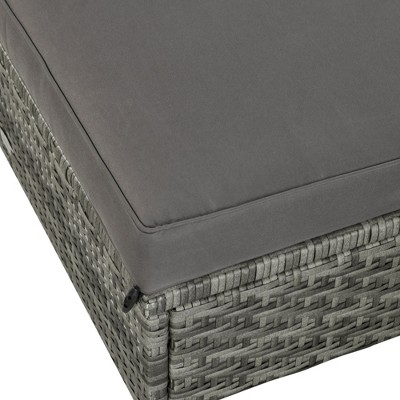 Gray 7-Person PE Rattan Outdoor Sectional Sofa Set with Cushions