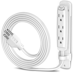 Maximm Straight Plug Extension Cord Multi 3-Outlet Power Cord with Mounting Bracket, Grounded 16 AWG UL Certified - 1 of 4